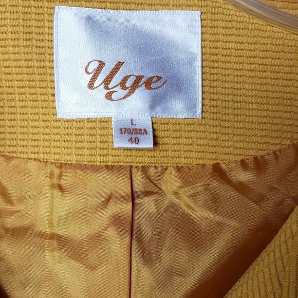 Uge Womens Textured Zip-Up Jacket With Pockets Yellow mustard Large - Picture 7 of 16